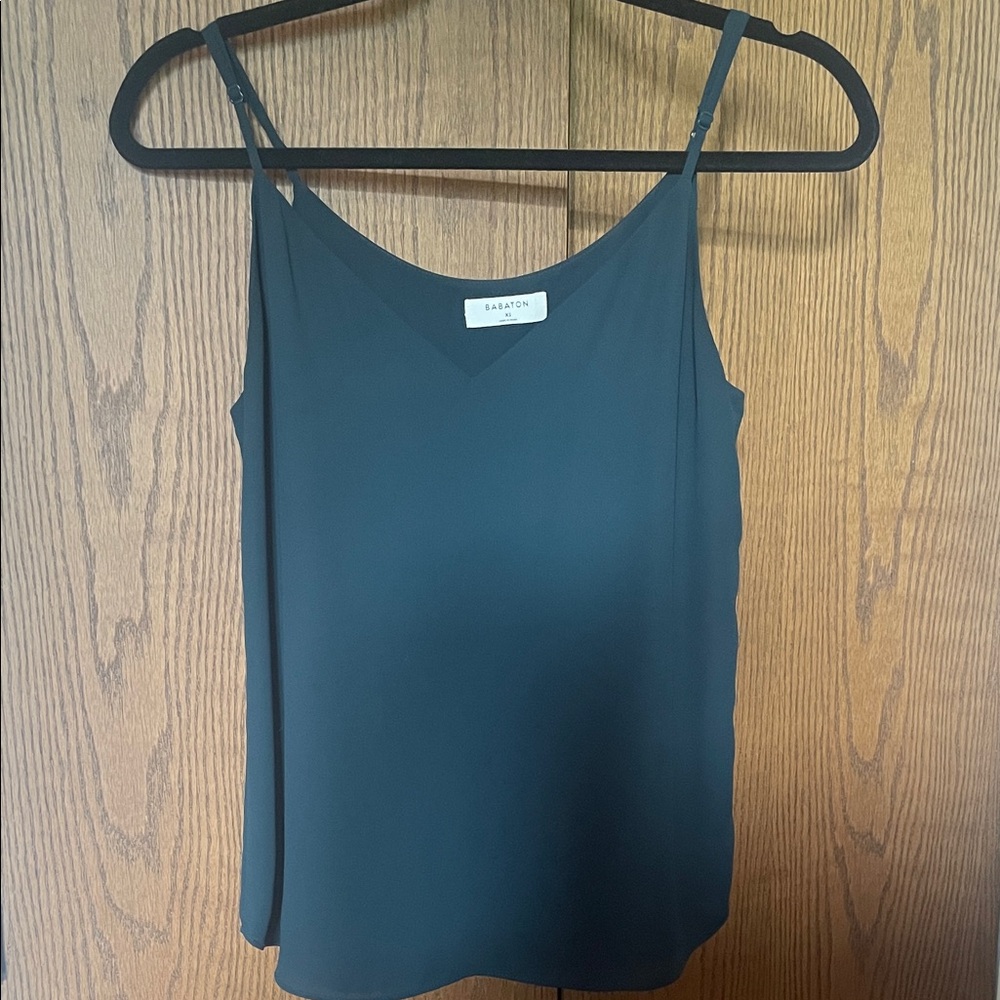 Babaton dark green V-Neck Silk-Feel Cami